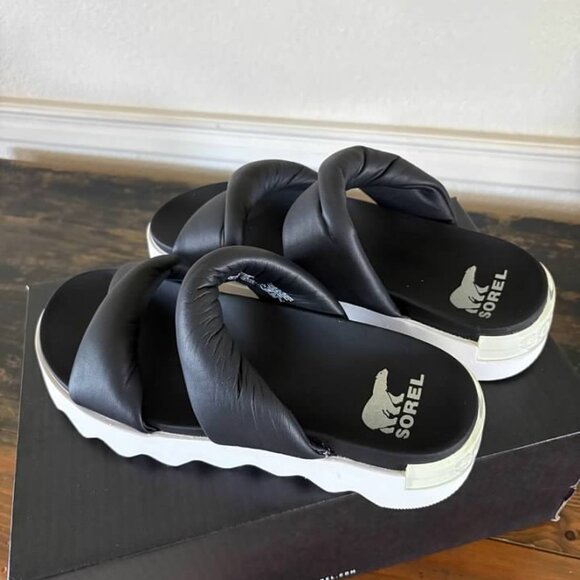 Sorel Viibe Twist Slide Sandals- Black- NIB- SZ 5.5,8.5,12 - Picture 3 of 4